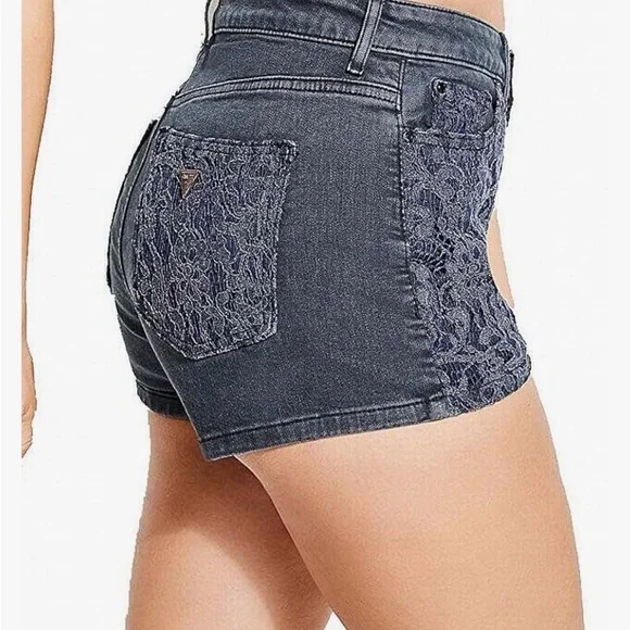 GUESS Dark Blue and Black Lace set bustier and short - Picture 6 of 16